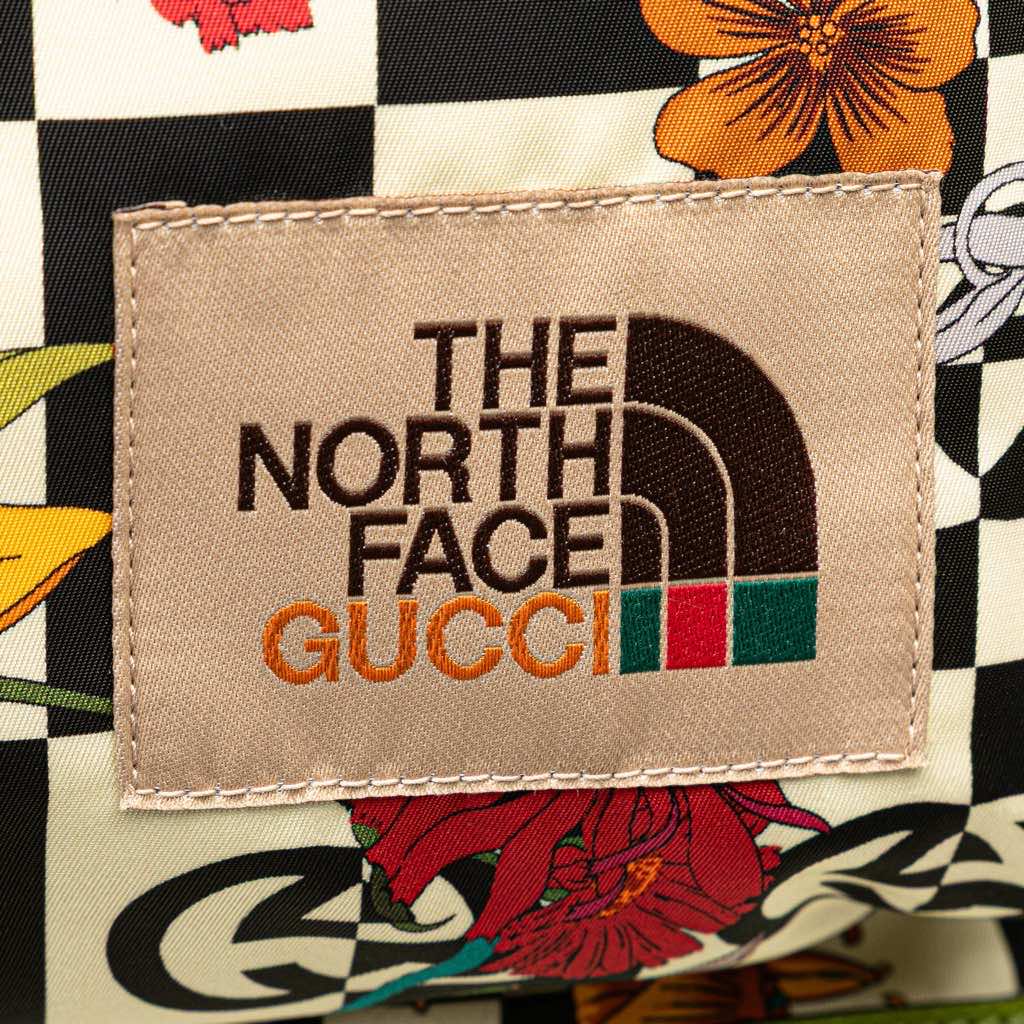 Gucci The North Face Floral Multicolor Nylon and Leather Backpack - Image 11