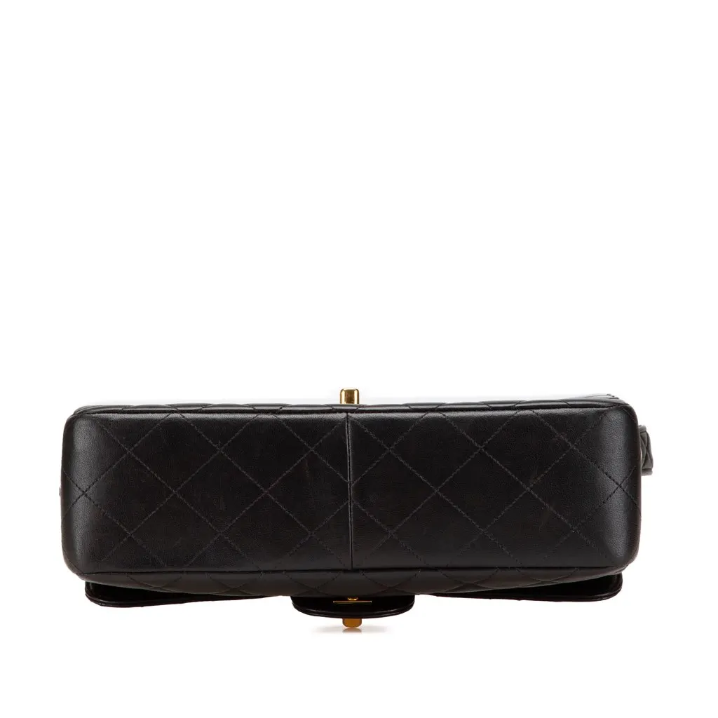 Chanel Quilted Lambskin Double Sided Flap Black Leather Good - Inside View