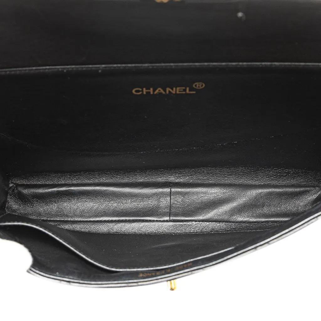 Chanel Quilted Lambskin Double Sided Flap Black Leather Good - Model View