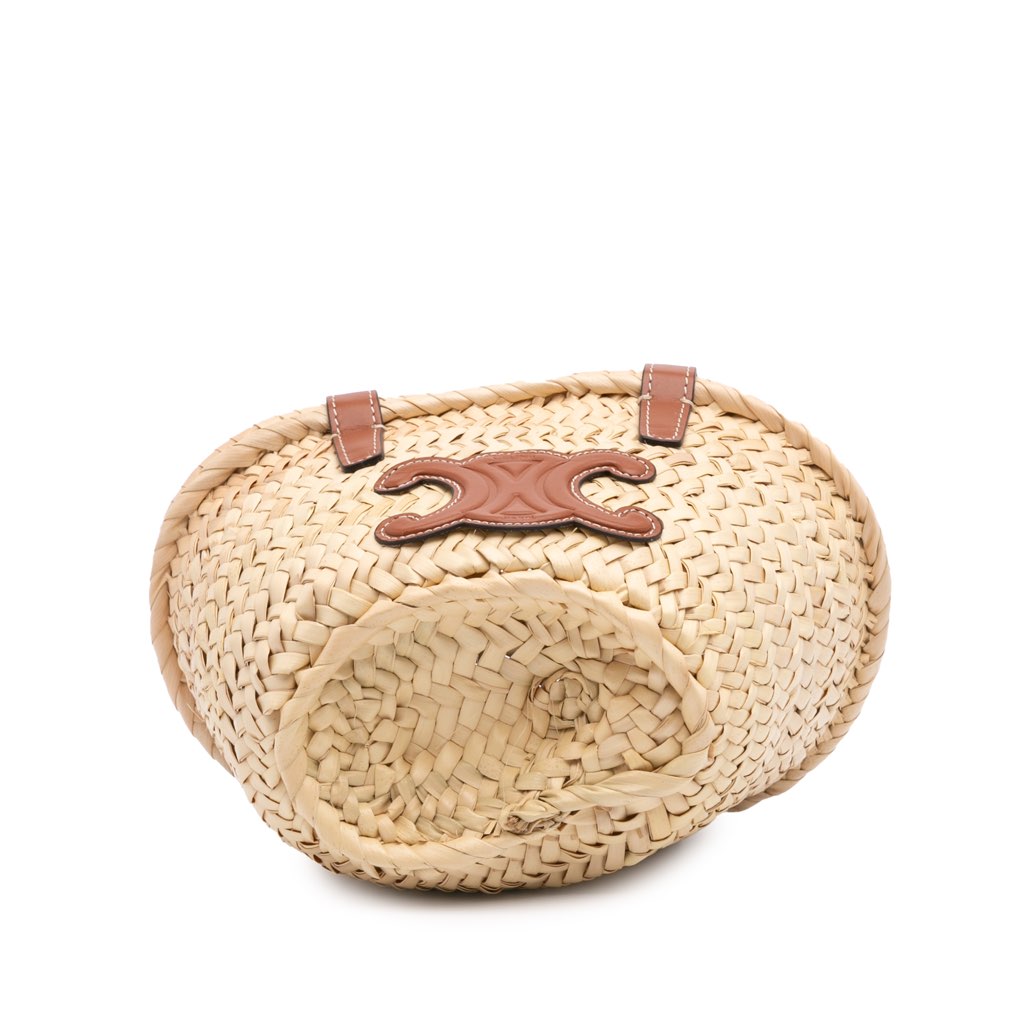 Celine Nano Raffia Cuir Triomphe Classic Panier Tote - 3