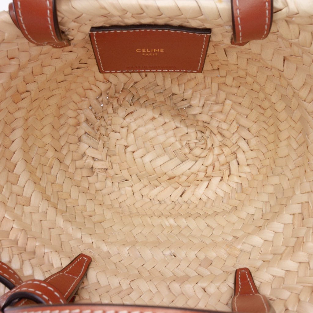 Celine Nano Raffia Cuir Triomphe Classic Panier Tote - 4