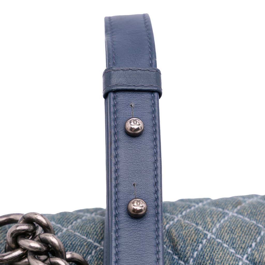 Chanel Small Quilted Denim Boy Flap - Image 11