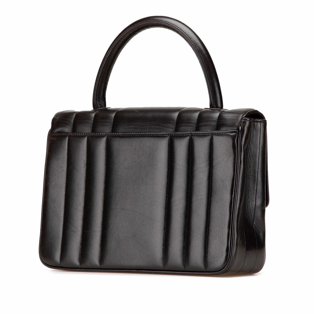 Chanel Lambskin Mademoiselle Kelly Top Handle Bag - Back view