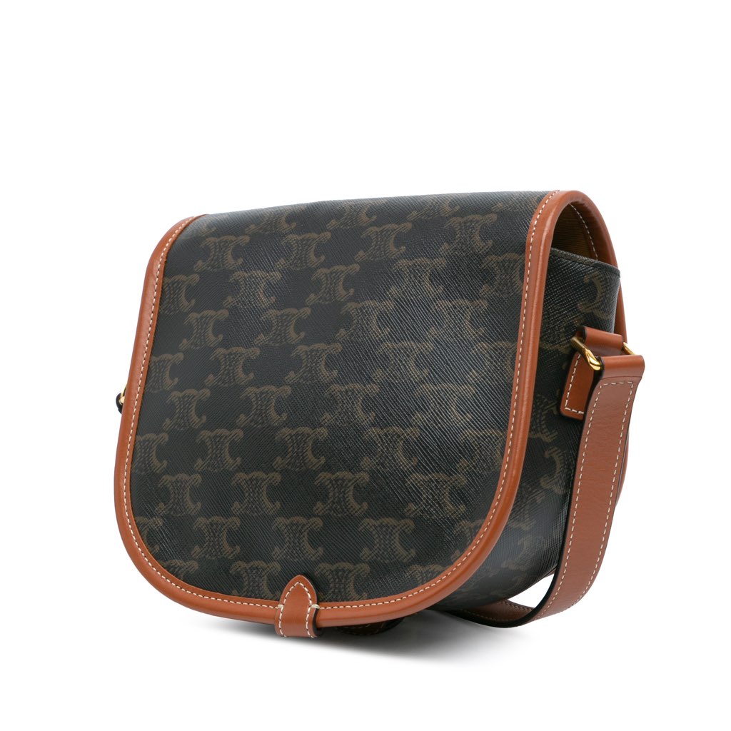 Celine Medium Triomphe Coated Canvas Folco Crossbody - 2