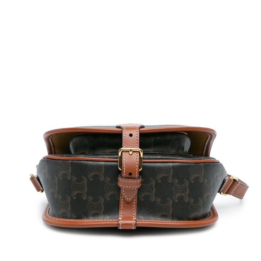 Celine Medium Triomphe Coated Canvas Folco Crossbody - 3