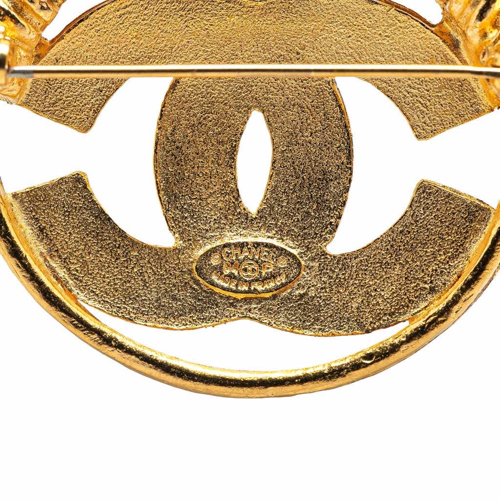Chanel Gold Plated CC Brooch - Image 6