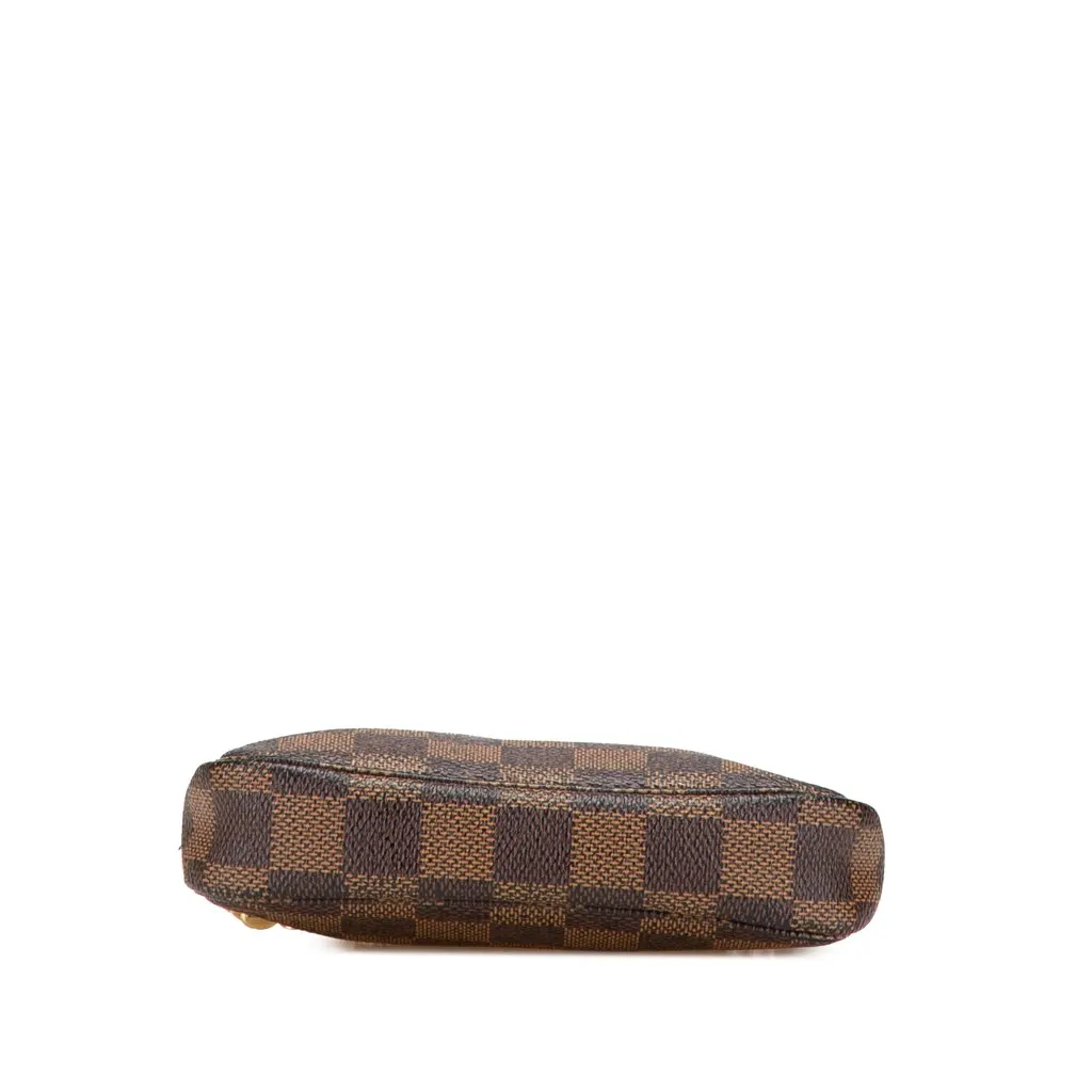 Louis Vuitton Damier Ebene Mini Pochette Accessoires Brown Canvas Good - Inside View