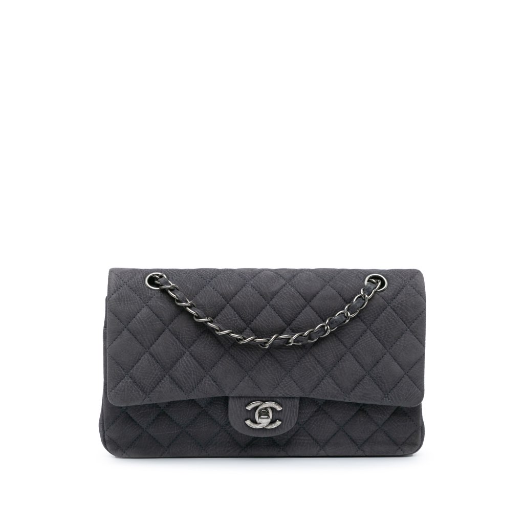 Chanel Medium Classic Nubuck Double Flap