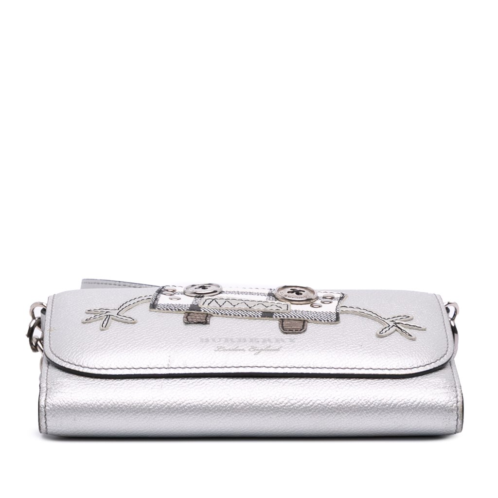 Burberry Metallic Leather Creature Wallet On Chain - 3