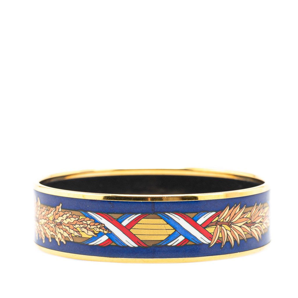 Hermès Wide French Flag Enamel Bangle 65 - Image 6