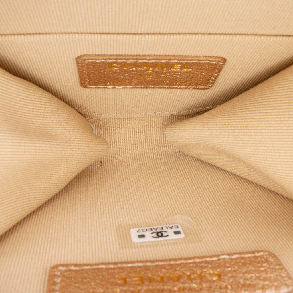 Chanel Metallic Quilted Lambskin Round Clip On Coin Purse Airpods Case - 4