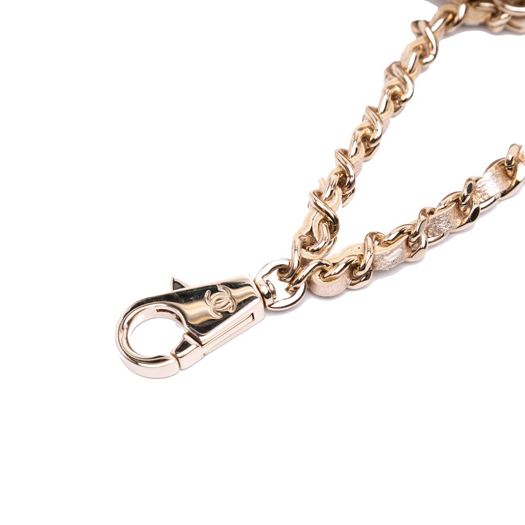 Chanel Metallic Quilted Lambskin Round Clip On Coin Purse Airpods Case - Image 11