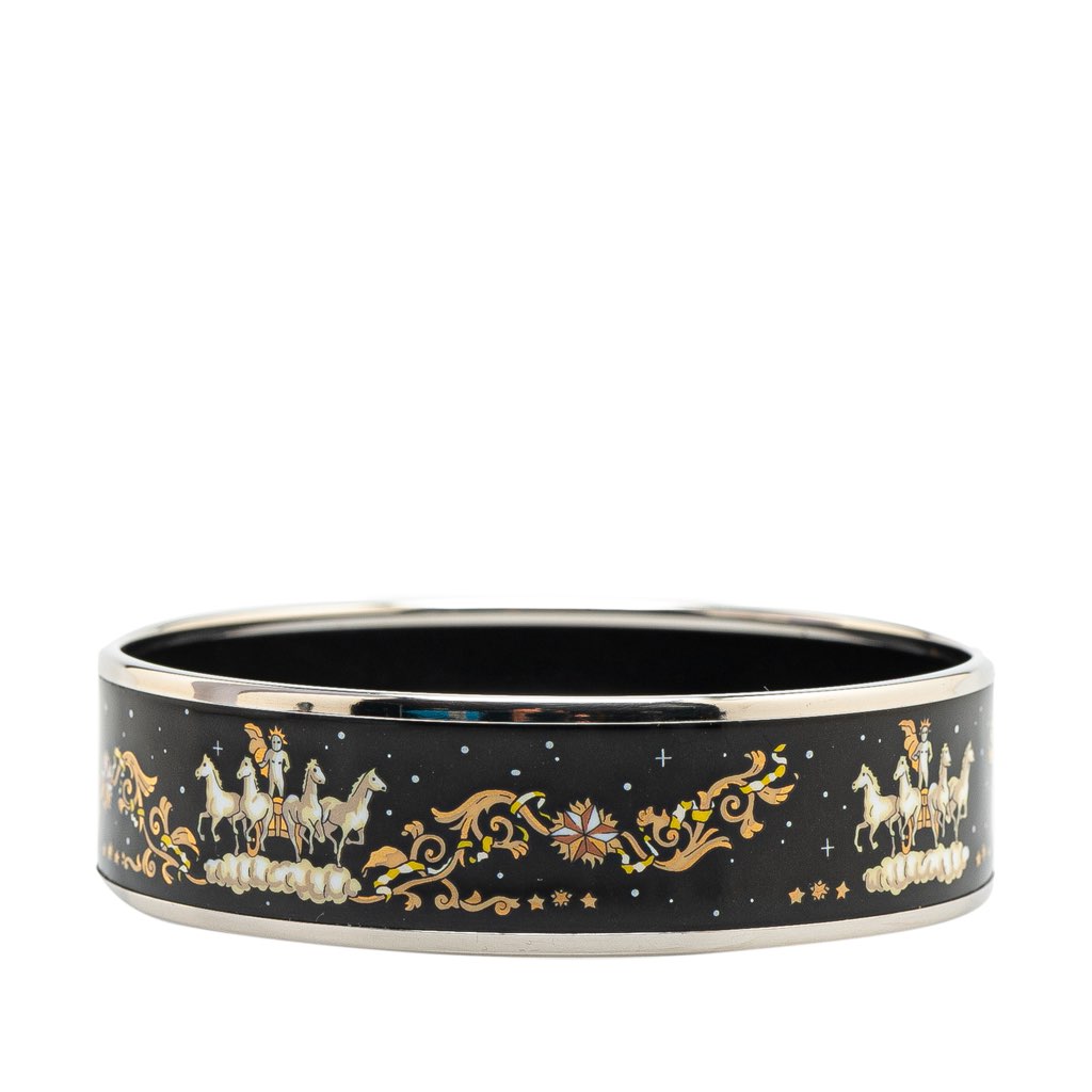 Hermès Wide Enamel Printed Horse Motif Bracelet - 2