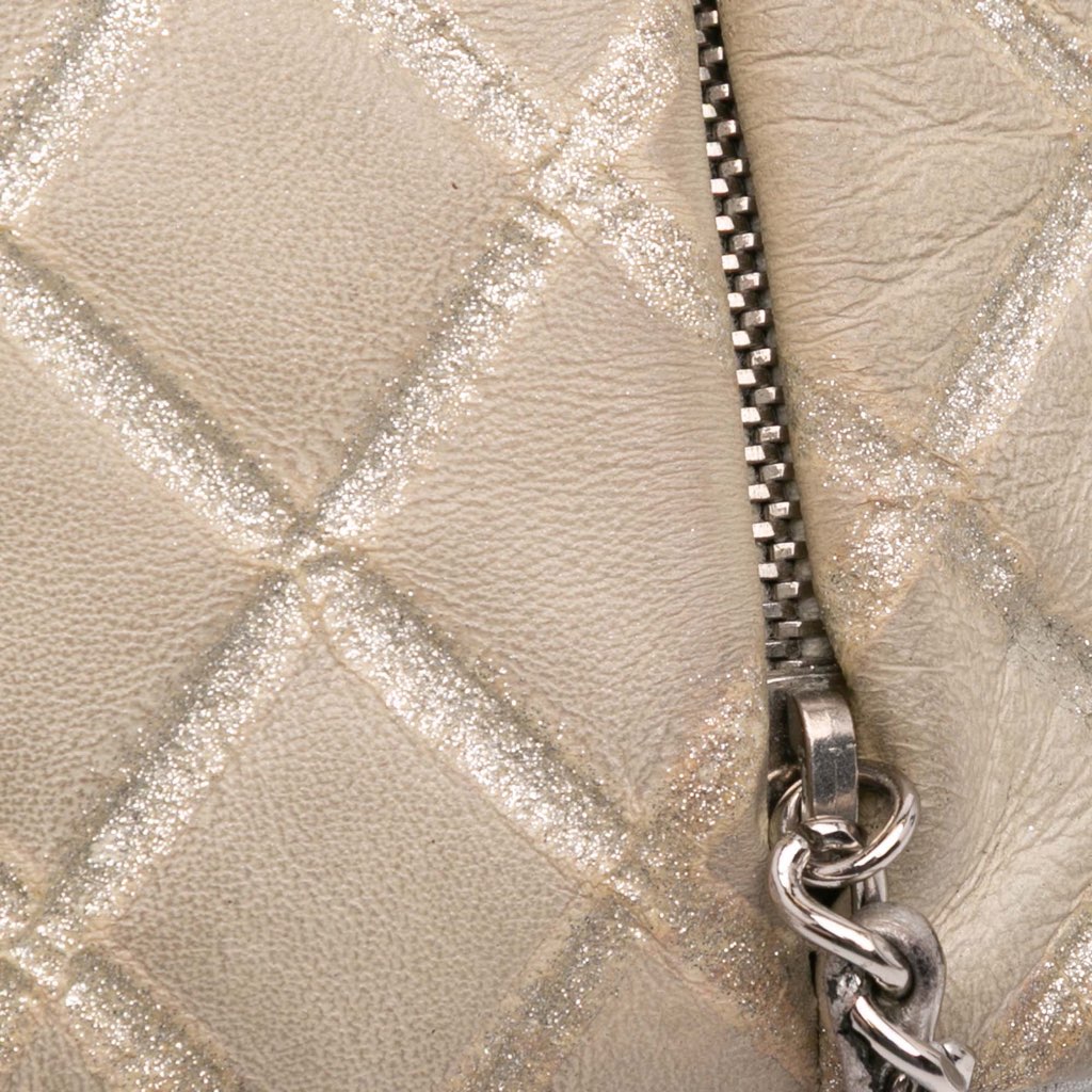 Chanel Quilted Metallic Distressed Lambskin CC Crystal Flap - Detail 2