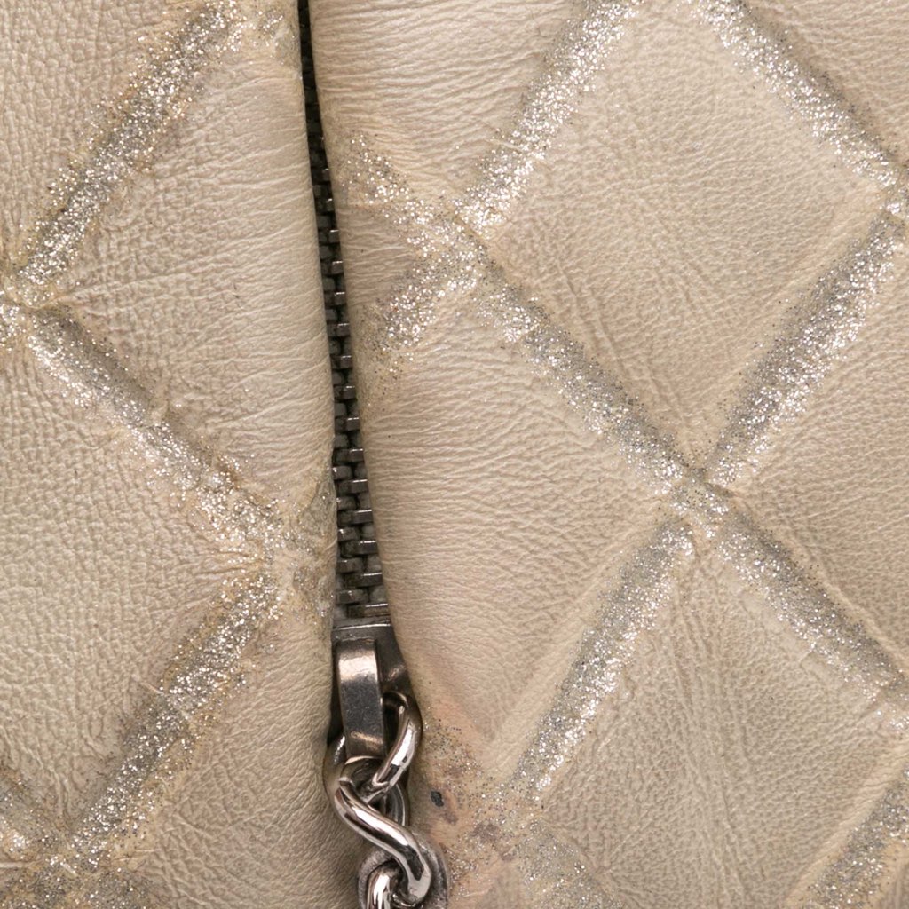Chanel Quilted Metallic Distressed Lambskin CC Crystal Flap - Image 10
