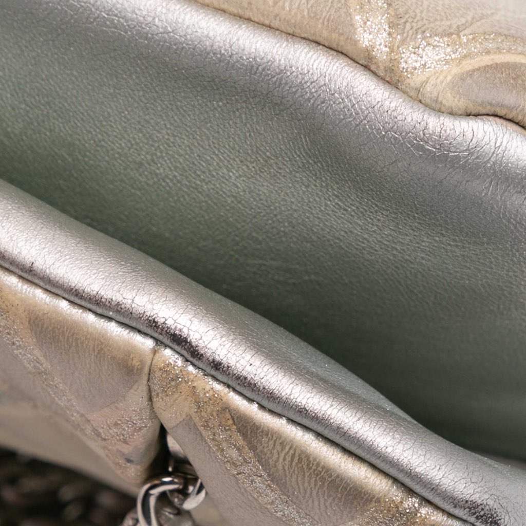 Chanel Quilted Metallic Distressed Lambskin CC Crystal Flap - Image 11