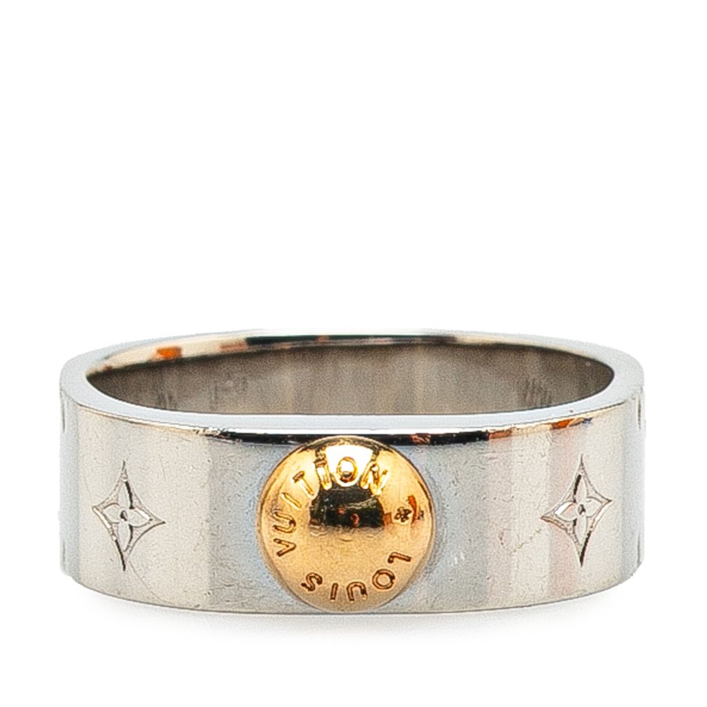 Louis Vuitton Silver Tone Nanogram Ring