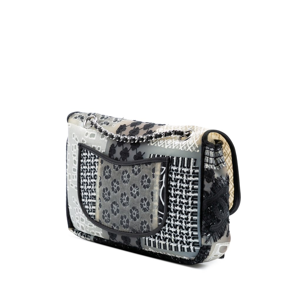 Chanel Medium PVC and Tweed Patchwork Single Flap - 2