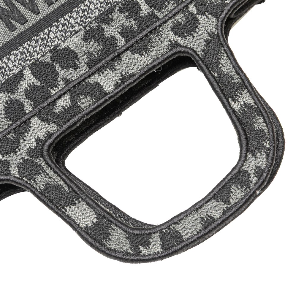 Dior Mizza Mini Embroidered Canvas Leopard Book Tote - Image 10