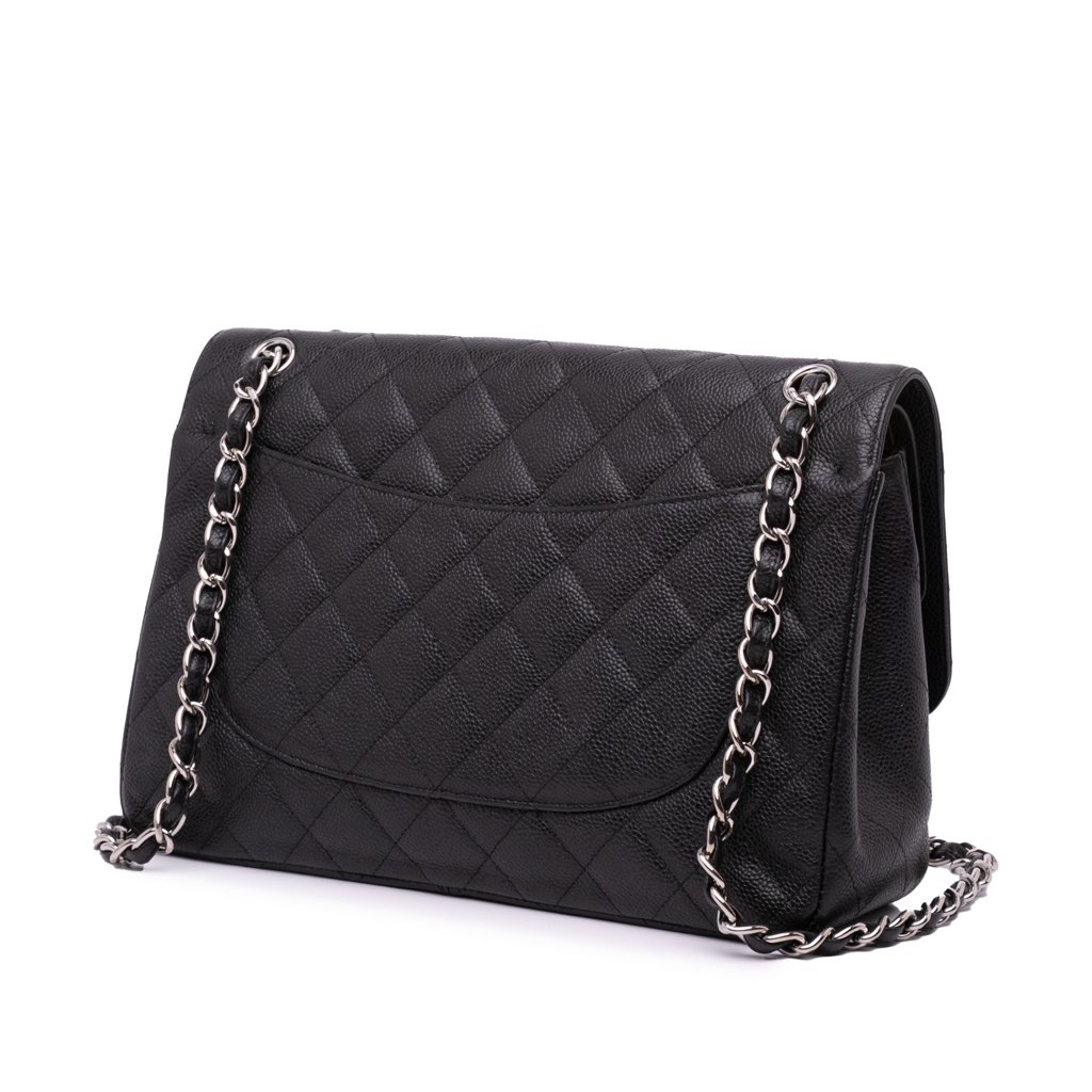 Chanel Jumbo Classic Caviar Double Flap - Back view