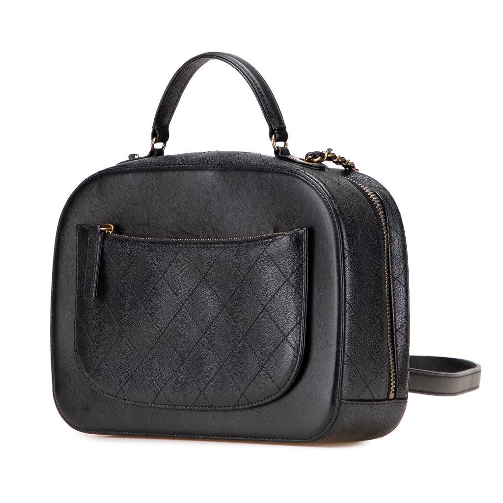Chanel Goatskin and Quilted Calfskin Coco Curve Vanity Case - Back view
