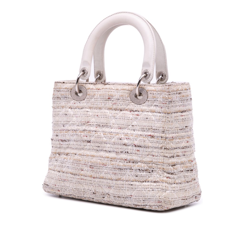 Dior Medium Tweed Cannage Lady Dior - Back view