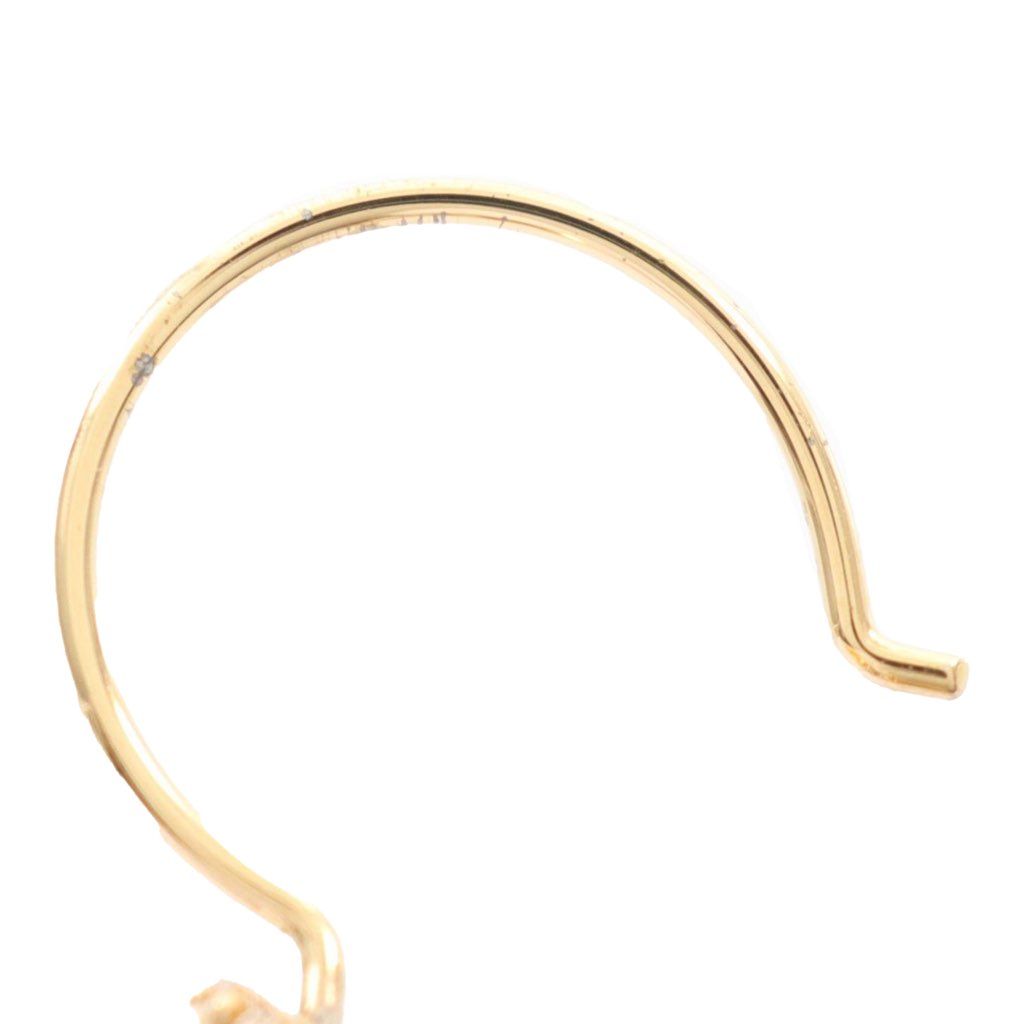 Louis Vuitton Gold Plated Brass and Pearls Essential V Hoop Earrings - 4
