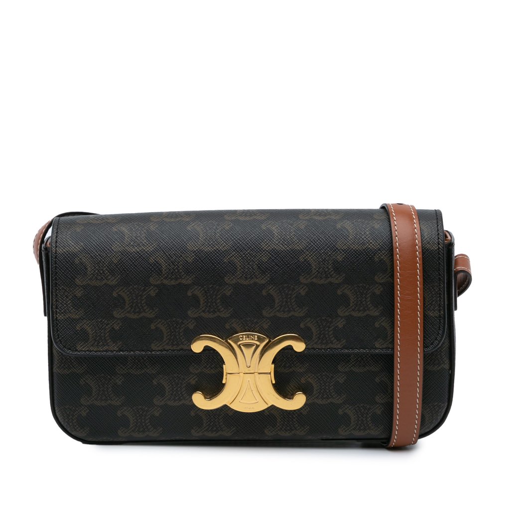 Celine Triomphe Coated Canvas Claude Shoulder Bag