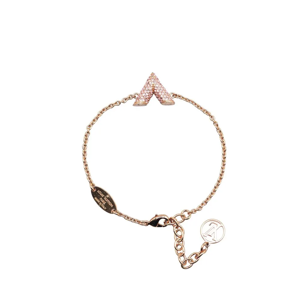 Louis Vuitton Rose Gold Crystal Essential V Supple Bracelet Pink Rose Gold Good - Inside View