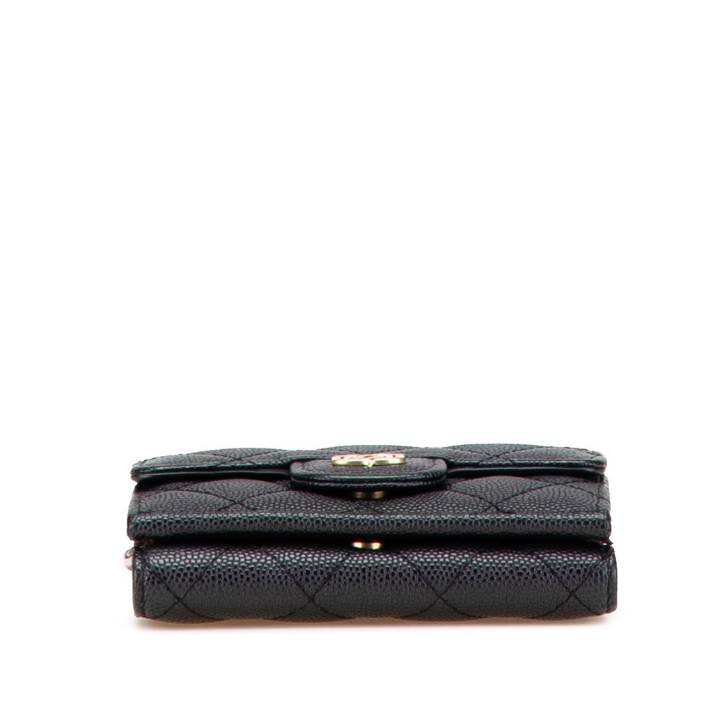 Chanel CC Quilted Caviar Trifold Wallet - 3