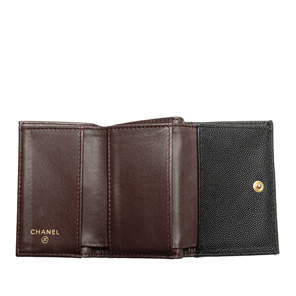 Chanel CC Quilted Caviar Trifold Wallet - 5