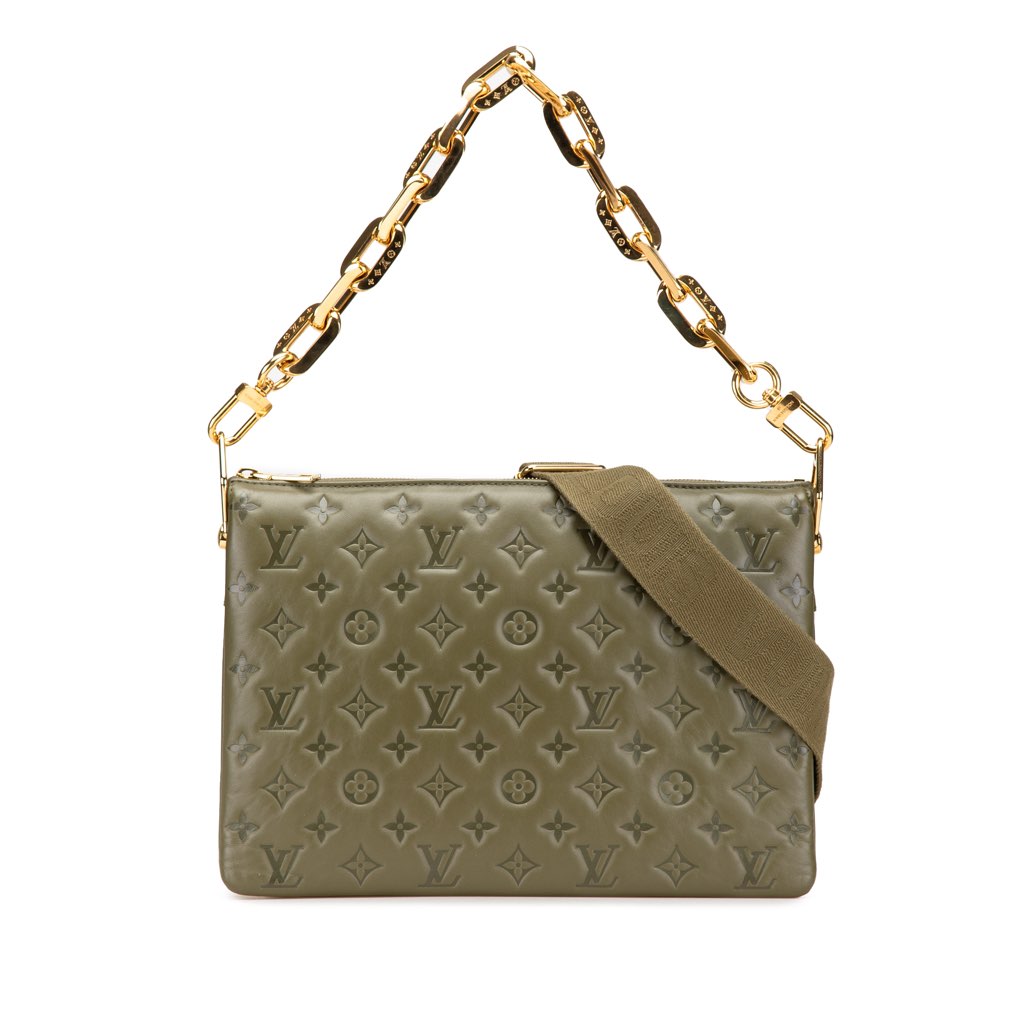 Louis Vuitton Monogram Embossed Puffy Lambskin Coussin MM