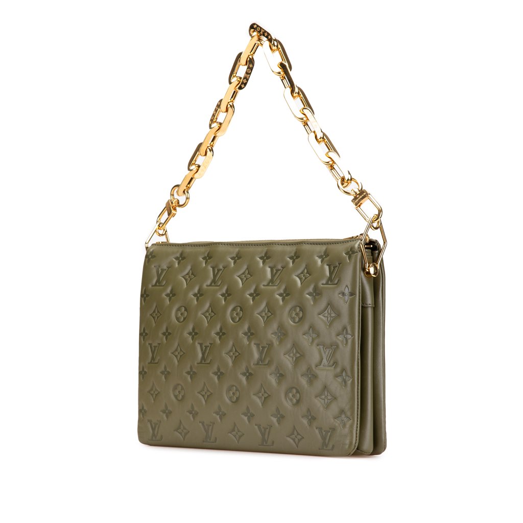 Louis Vuitton Monogram Embossed Puffy Lambskin Coussin MM - Back view