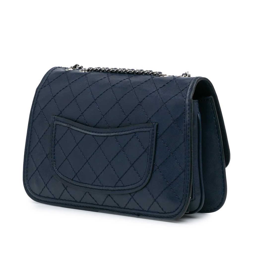 Chanel Medium Stitched Calfskin Citizen Flap - Back view