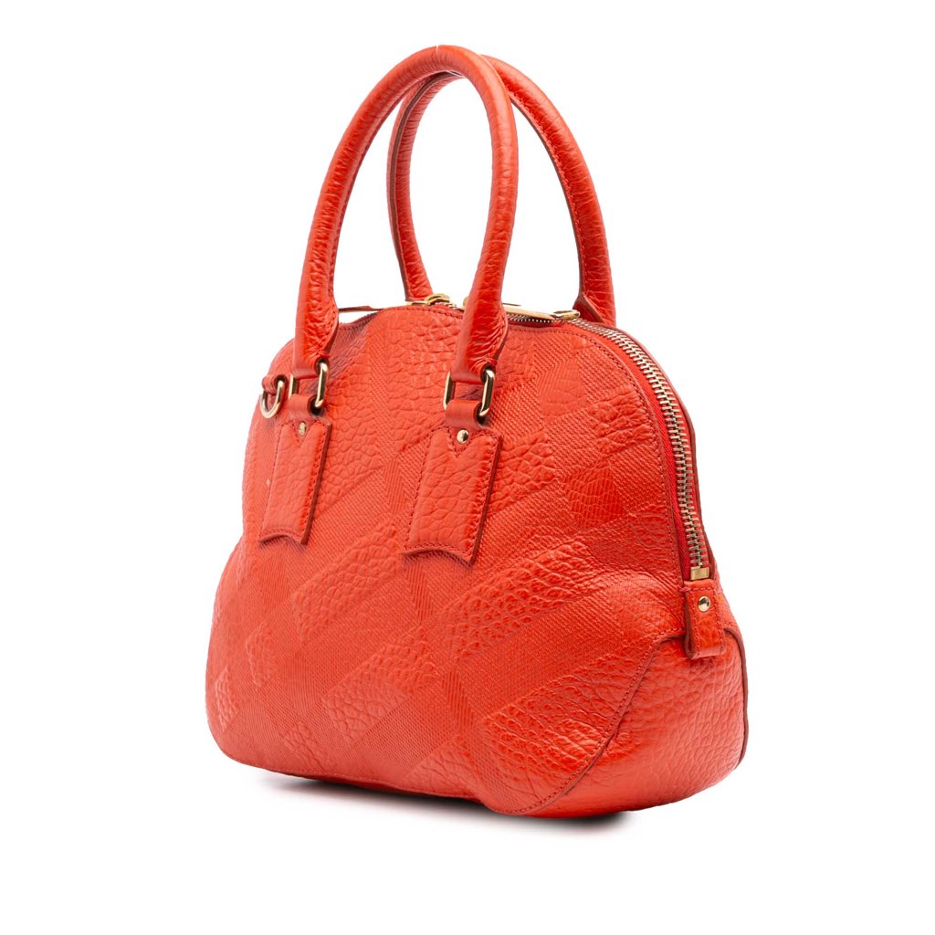 Burberry Heritage Grain Check Embossed Orchard Bowling Bag - 2