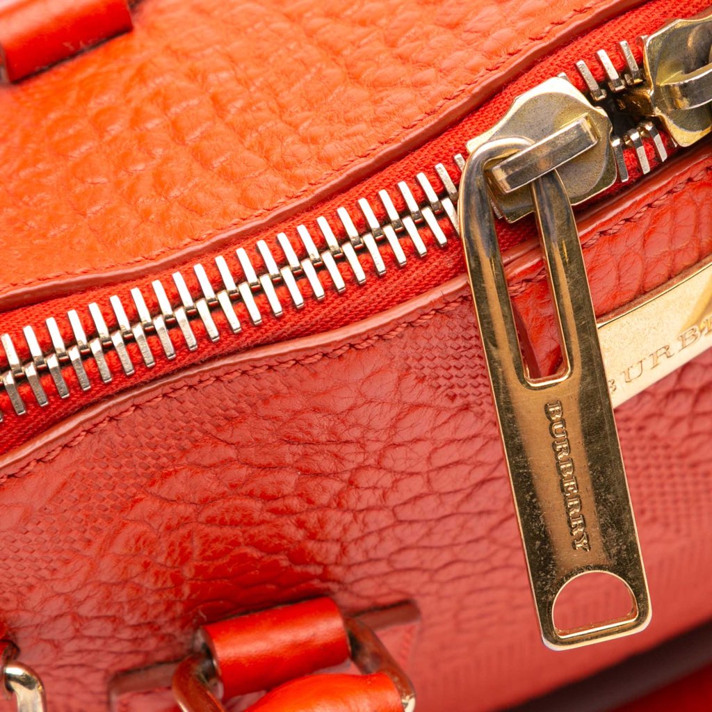 Burberry Heritage Grain Check Embossed Orchard Bowling Bag - 4