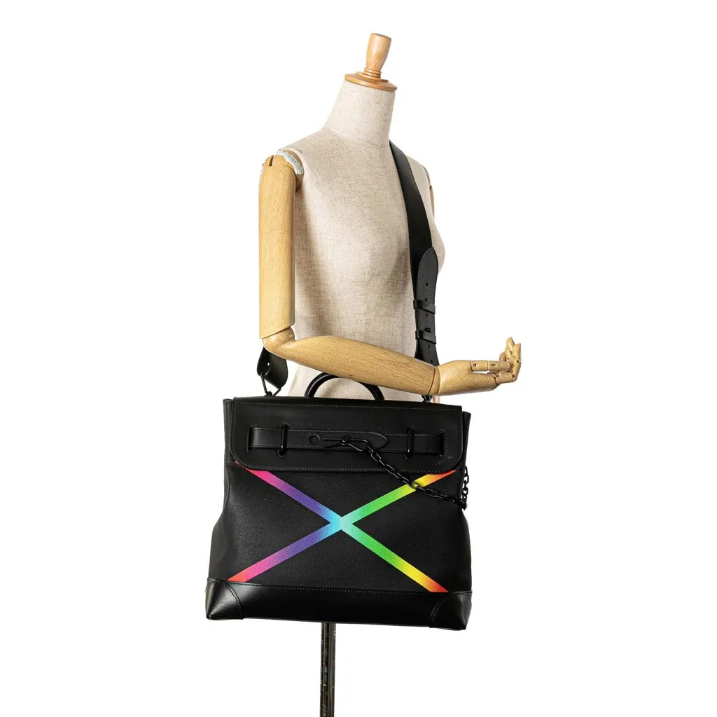 Louis Vuitton Taiga Rainbow Steamer PM Black Leather Never worn - Box View