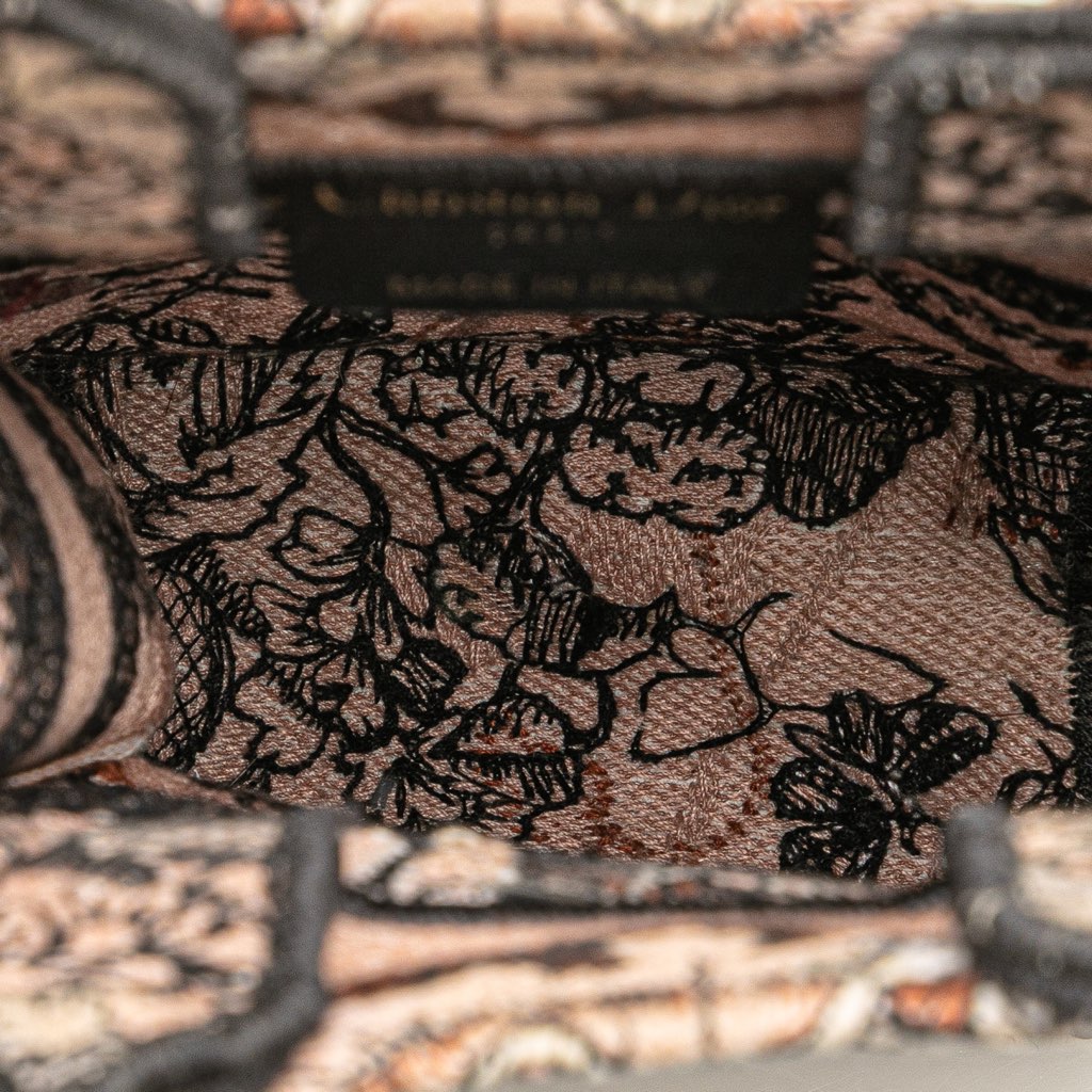 Dior Mini Embroidered Canvas Jardin Magique Vertical Book Tote - 4