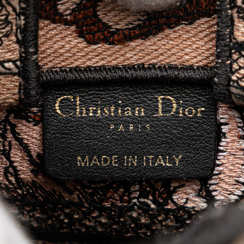 Dior Mini Embroidered Canvas Jardin Magique Vertical Book Tote - Side view