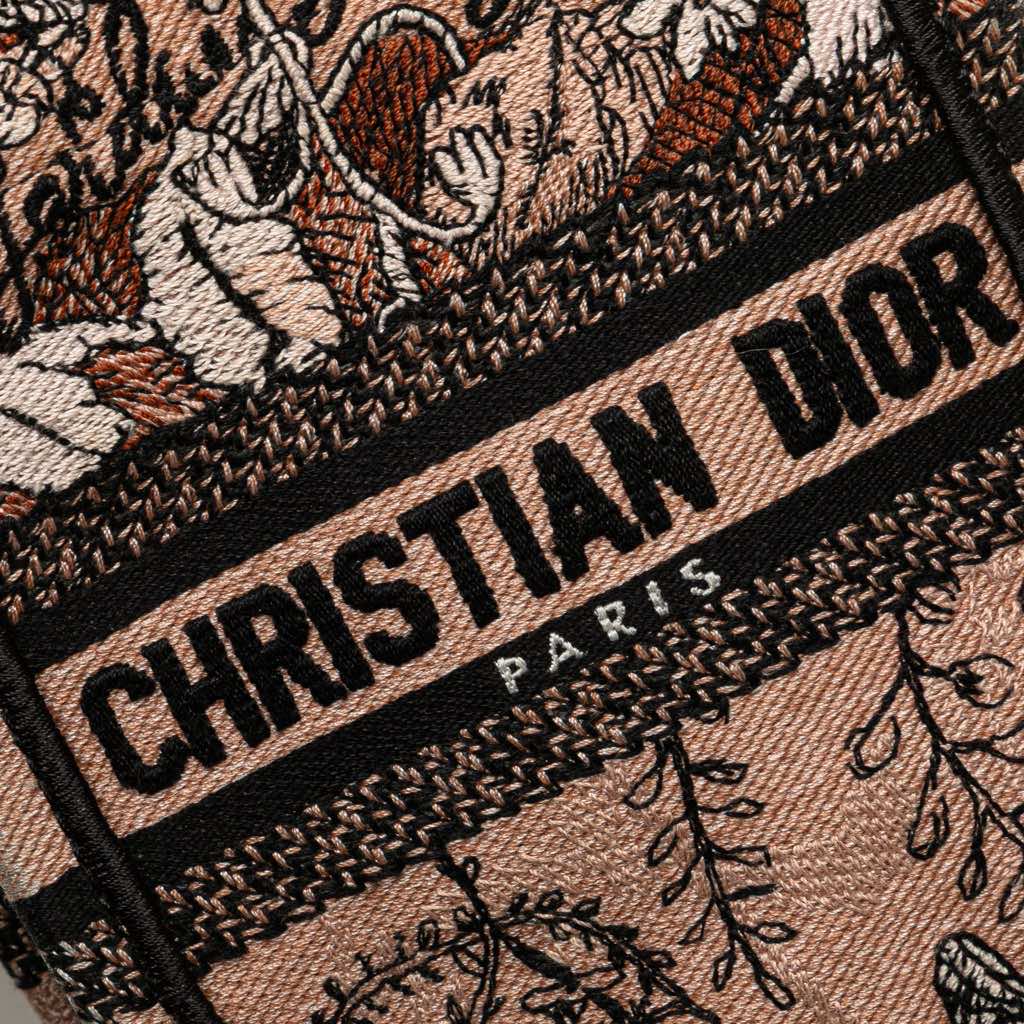 Dior Mini Embroidered Canvas Jardin Magique Vertical Book Tote - Detail 2