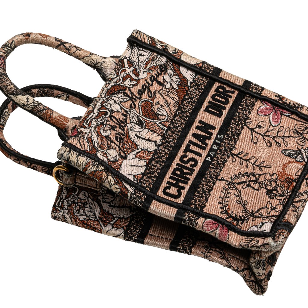 Dior Mini Embroidered Canvas Jardin Magique Vertical Book Tote - Image 10
