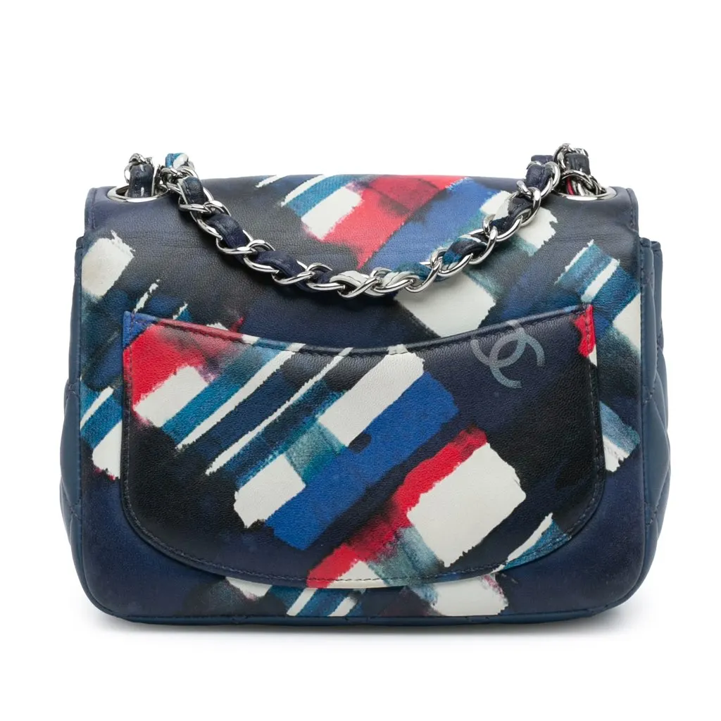 Chanel Mini Square Classic Airlines Printed Lambskin Single Flap Blue Leather Good - Inside View