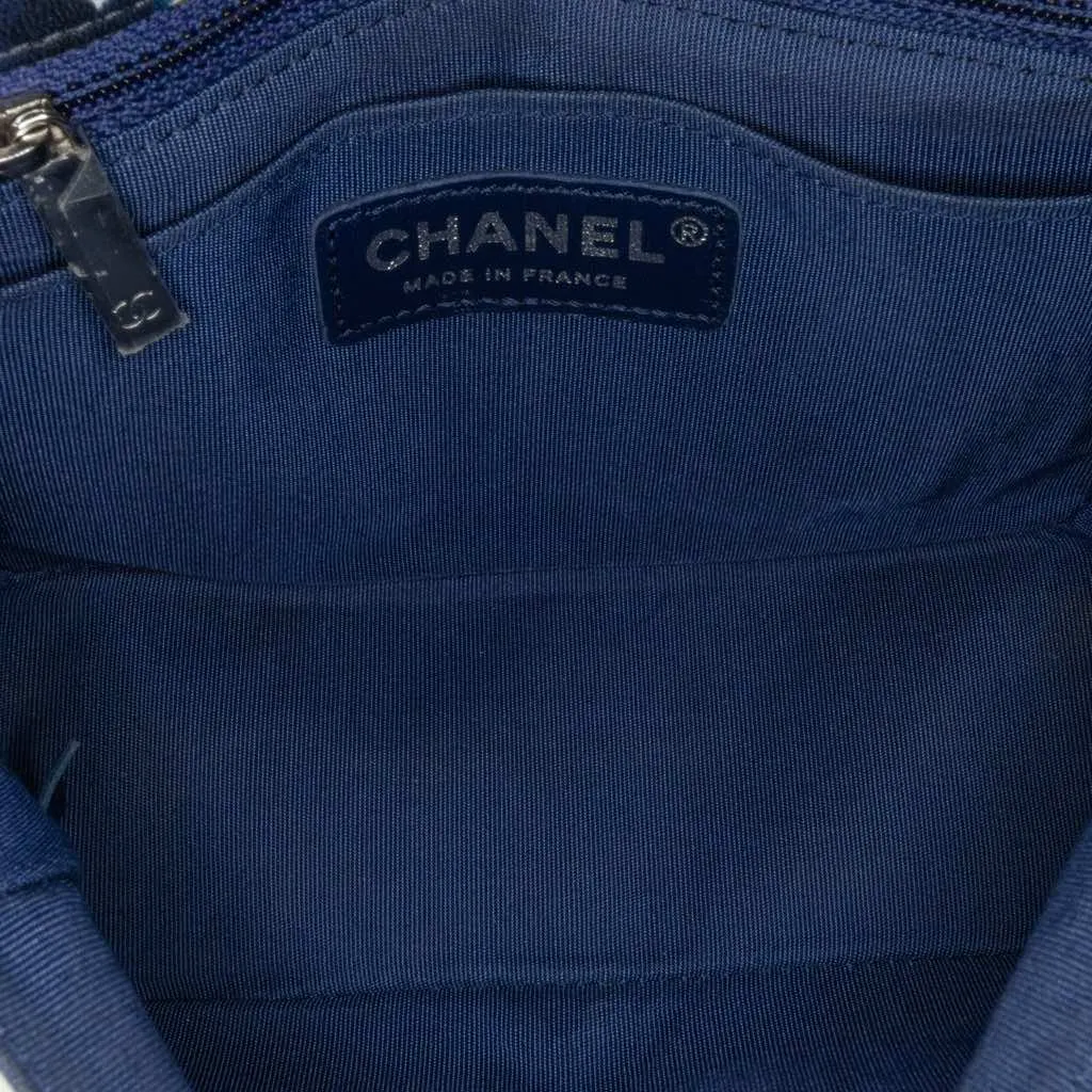 Chanel Mini Square Classic Airlines Printed Lambskin Single Flap Blue Leather Good - Box View