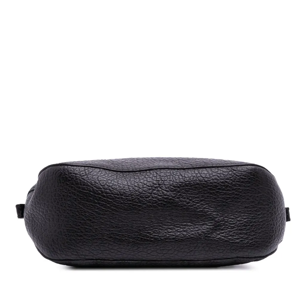 Burberry Small Grained Calfskin Heritage Orchard Bowling Bag Black Leather Good - Inside View