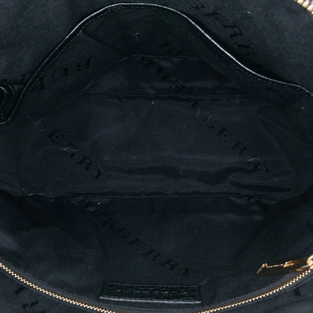 Burberry Small Grained Calfskin Heritage Orchard Bowling Bag Black Leather Good - Model View