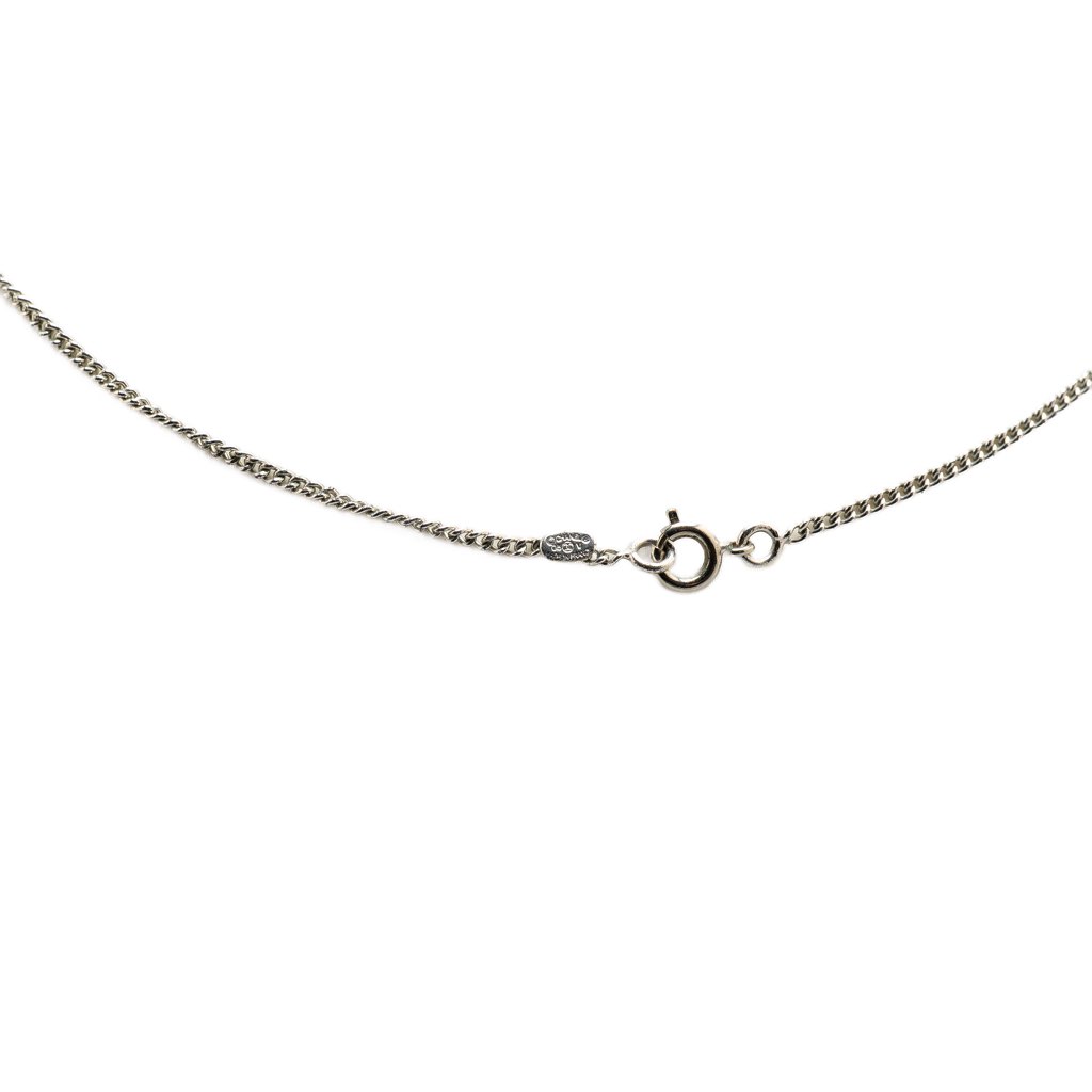 Chanel Silver Enamel CC Pendant Necklace - Side view