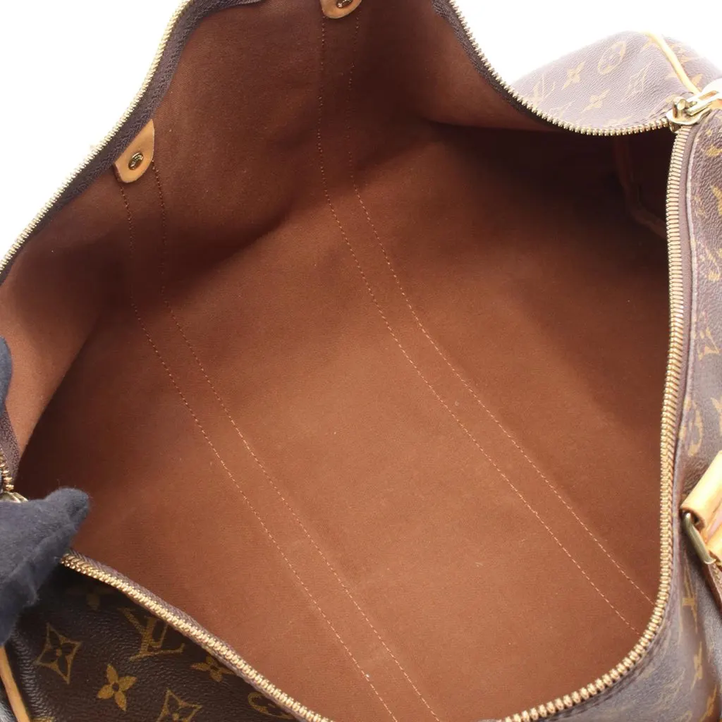 Louis Vuitton Monogram Keepall Bandouliere 50 Brown Canvas Good - Inside View