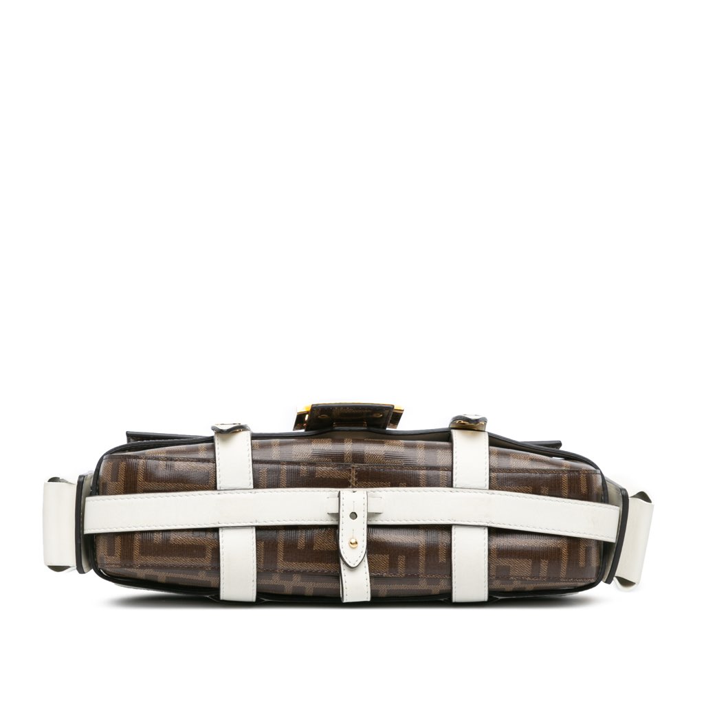 Fendi Zucca Glazed Fabric Cage Baguette Satchel - 3