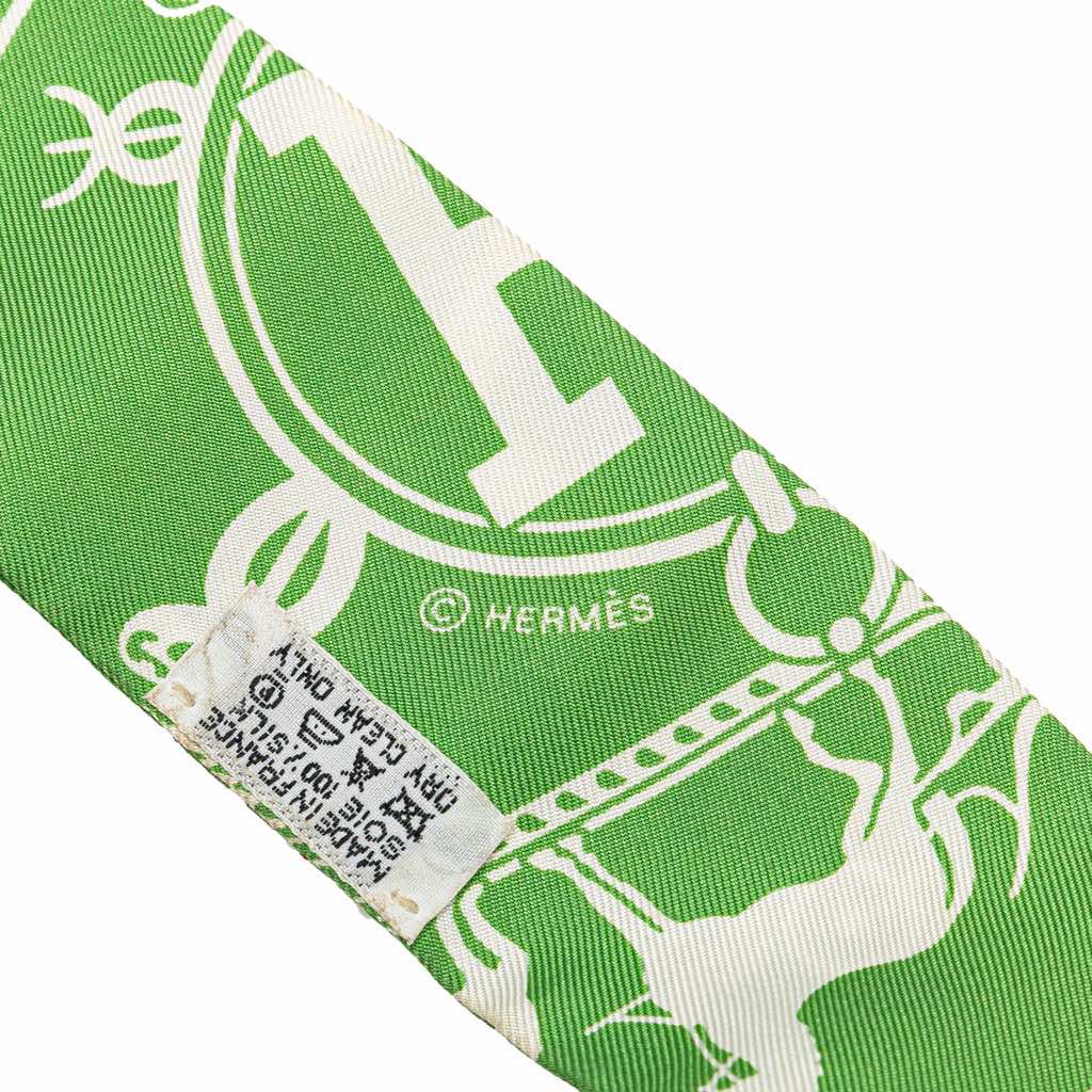 Hermès Ex Libris Twisty Silk Twilly Scarf - Image 6
