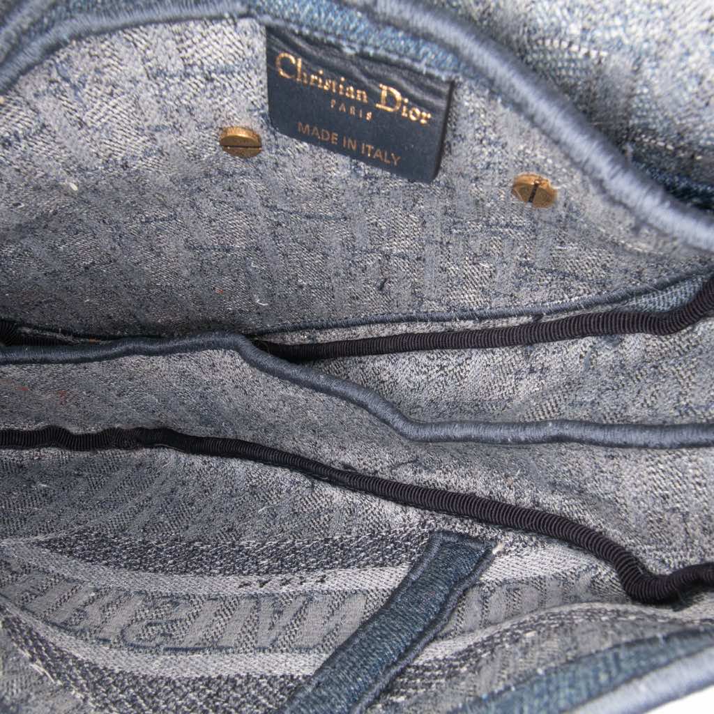 Dior Oblique Denim Embroidered Saddle Bag - 4